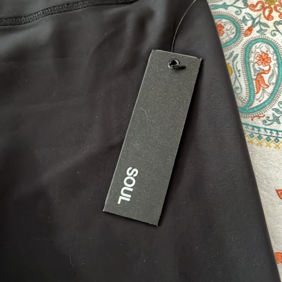 SOUL CYCLE PERFORMANCE LADIES BLACK LATTICE HIGH WAIST CROPPED LEGGINGS-S - Picture 5 of 12